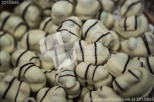 Image of Many different chocolate candy closeup