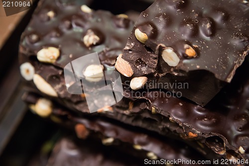 Image of Many different chocolate candy closeup