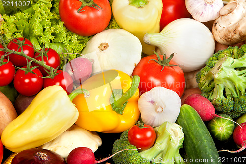 Image of Group of fresh vegetables isolated on white