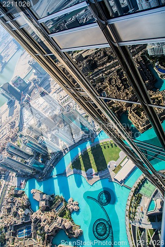 Image of Dubai downtown. East, United Arab Emirates architecture. Aerial 