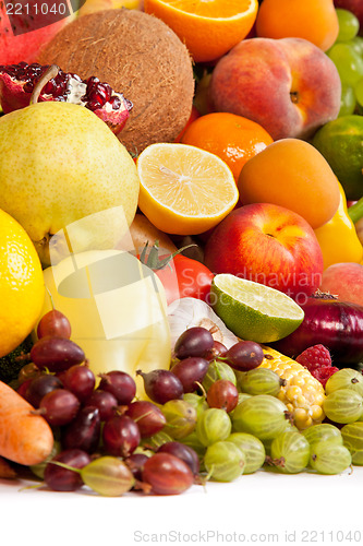 Image of Huge group of fresh vegetables and fruits