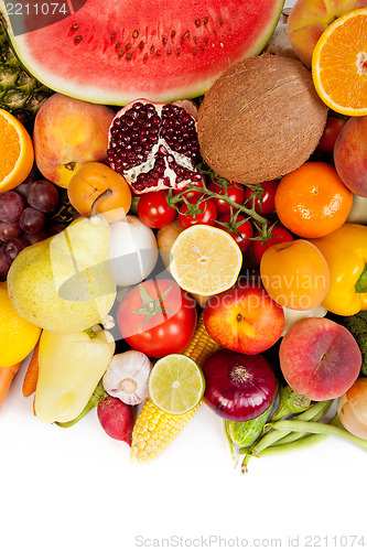 Image of Huge group of fresh vegetables and fruits