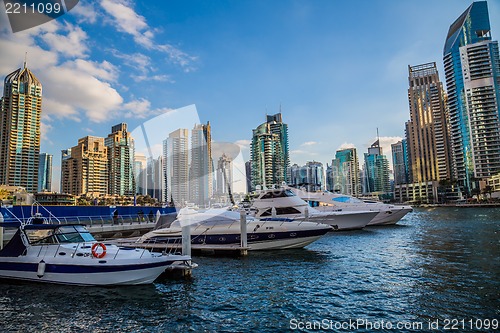 Image of Dubai Marina cityscape, UAE