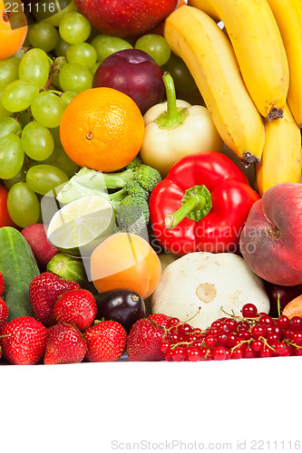 Image of Huge group of fresh vegetables and fruits