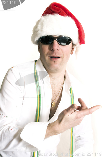 Image of man with santa's hat