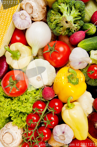 Image of Group of fresh vegetables isolated on white