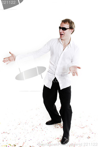 Image of man over white