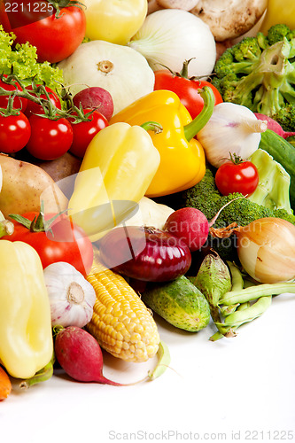 Image of Group of fresh vegetables isolated on white