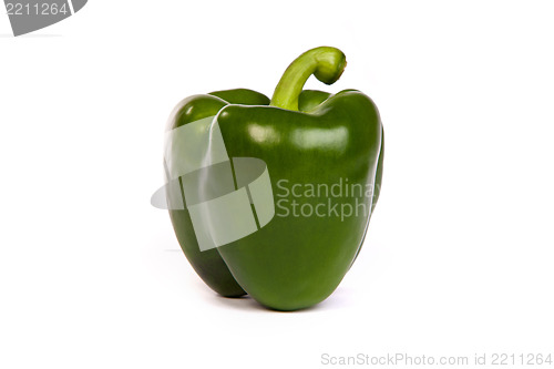 Image of A green sweet  bell pepper isolated on white