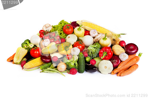Image of Group of fresh vegetables isolated on white