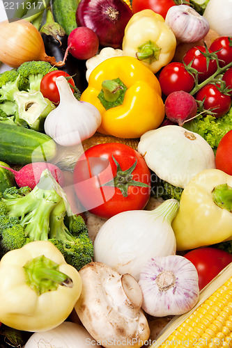 Image of Group of fresh vegetables isolated on white