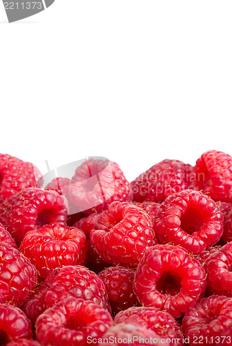 Image of Ripe raspberries fruit background. ?solated on white