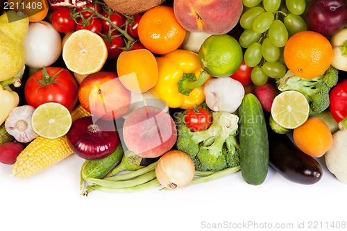 Image of Huge group of fresh vegetables and fruits