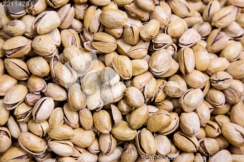 Image of tasty pistachio nuts in the street shop in Dubai