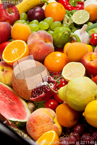 Image of Huge group of fresh vegetables and fruits