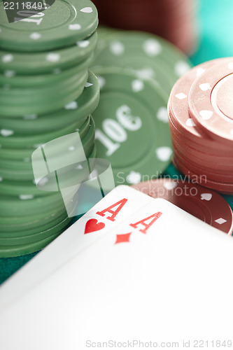 Image of Cards and casino chips