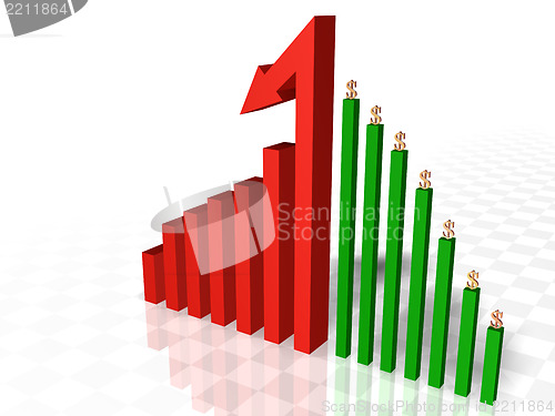 Image of 3D diagram of financial analysis