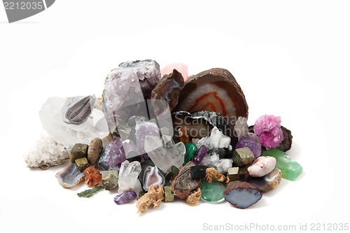 Image of collection of gems and minerals