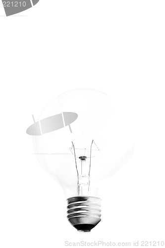 Image of light bulb high key isolated