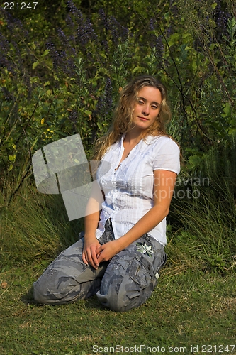 Image of girl in garden