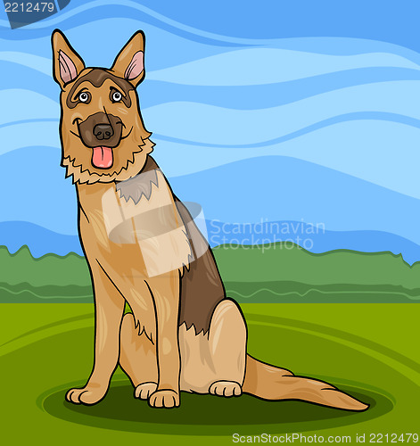 Image of german shepherd dog cartoon illustration