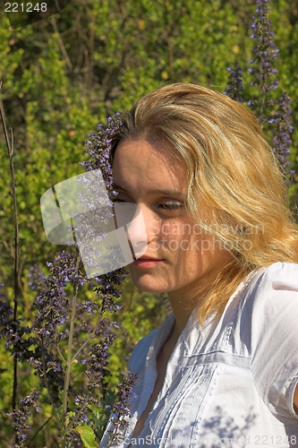 Image of blonde with lavender