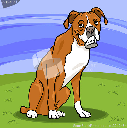 Image of boxer purebred dog cartoon illustration