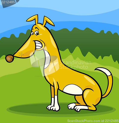 Image of happy sitting dog cartoon illustration