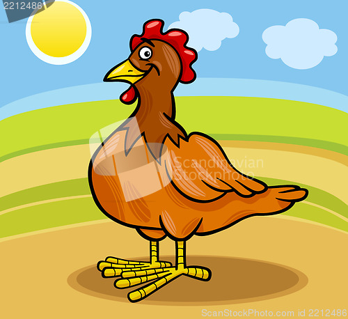 Image of hen farm animal cartoon illustration