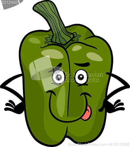 Image of cute green pepper cartoon illustration