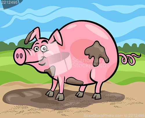 Image of pig farm animal cartoon illustration