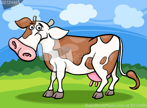 Image of cow farm animal cartoon illustration