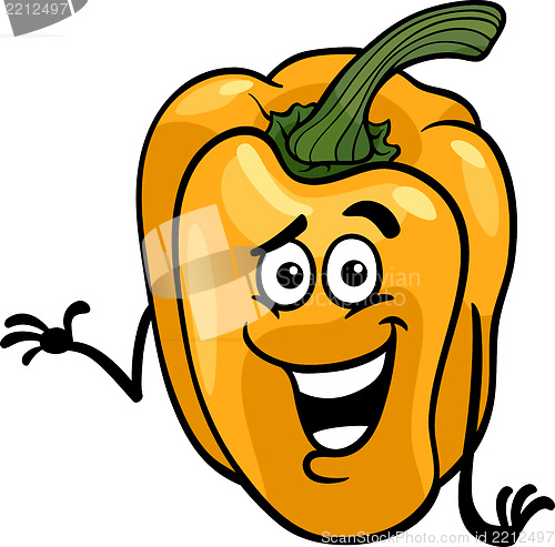 Image of cute yellow pepper cartoon illustration