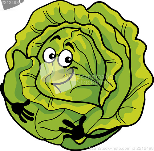 Image of cute cabbage vegetable cartoon illustration