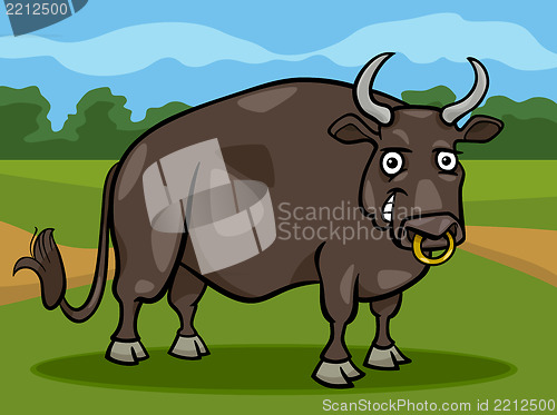 Image of bull farm animal cartoon illustration