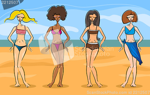 Image of beautiful women in bikini or swimsuit