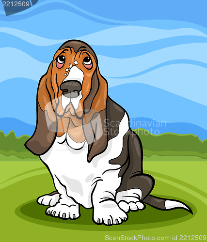 Image of basset hound dog cartoon illustration