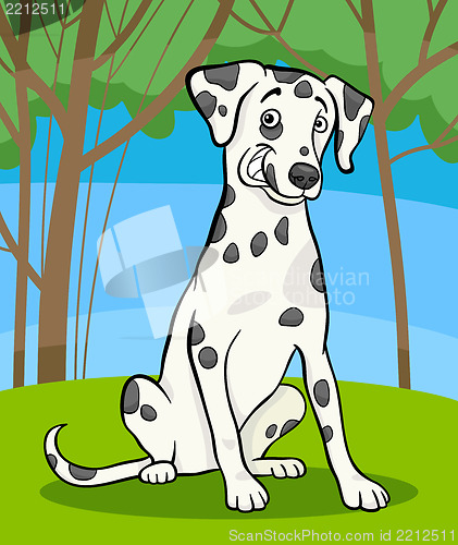 Image of dalmatian purebred dog cartoon illustration