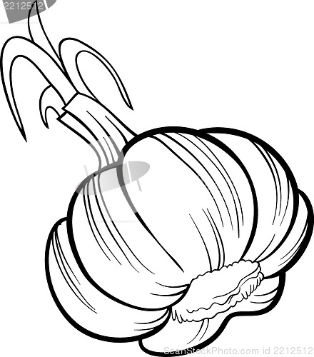 Image of garlic vegetable cartoon for coloring book