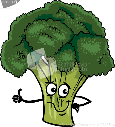Image of funny broccoli vegetable cartoon illustration