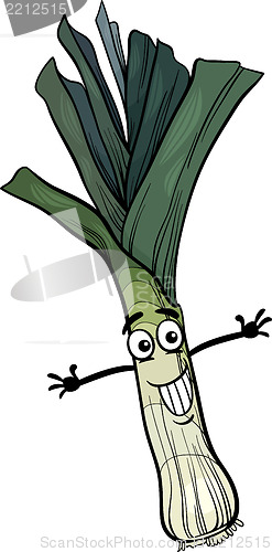 Image of  cute leek vegetable cartoon illustration