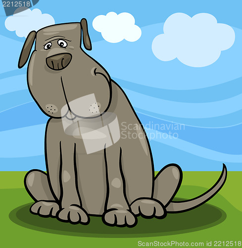 Image of cute big gray dog cartoon illustration