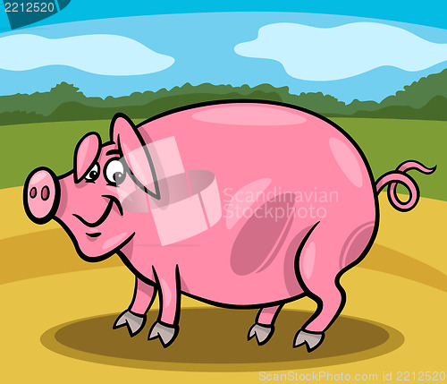 Image of pig farm animal cartoon illustration