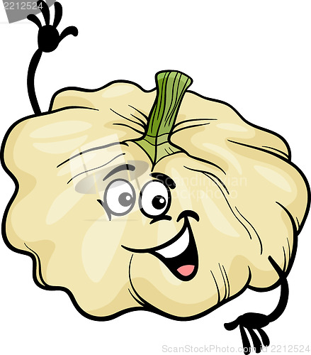 Image of funny patison vegetable cartoon illustration