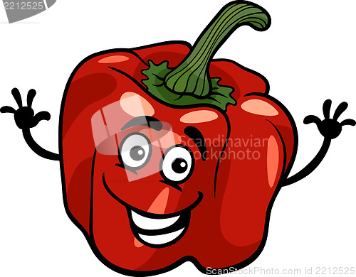 Image of cute red pepper vegetable cartoon illustration