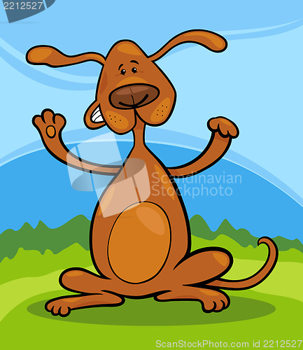 Image of cute playful standing dog cartoon