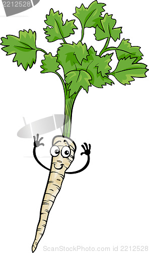 Image of cute parsley root vegetable cartoon illustration
