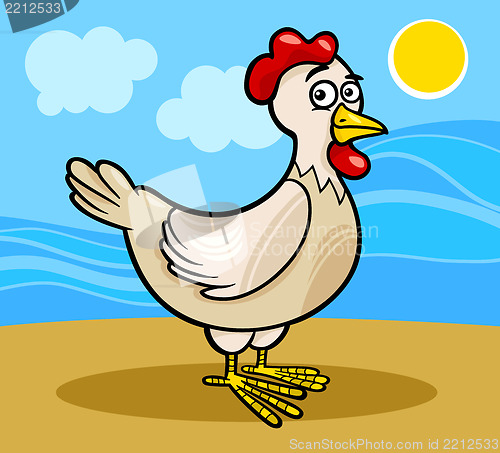 Image of hen farm animal cartoon illustration