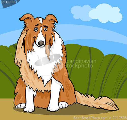 Image of collie purebred dog cartoon illustration