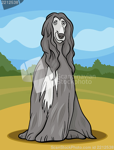 Image of afghan hound dog cartoon illustration